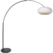 Steinhauer Schwarze Bogenlampe Silva Alba mit weißer Kapuze