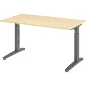 Bümö Schreibtisch Serie-XB - Nachbildung Ahorn, Gestell: Graphit, Größe: 140 x 80 cm