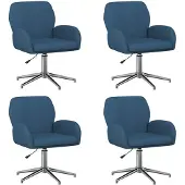 vidaXL Bürostühle 4 Stk. 54 x 58 x 90 cm Blau Stoff