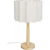 Dutchbone Tischlampe Scallop mit Jute-Lampenschirm und Holzfuß