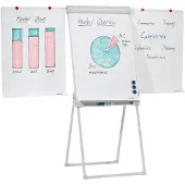 Franken Flipchart PRO Deluxe Standard FC84, Vierbeinstativ, höhenverstellbar, magnethaftend, 2 Seitenarme, Ablageschale, Tafel 670 x 950 mm