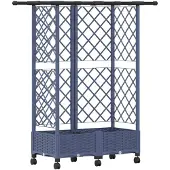vidaXL Hochbeet mit Rankgitter und Dach Grau 124 x 40 x 127 cm PP