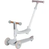 Eco toys Flynn Weiß/Beige 2-in-1 Kinderroller mit Schiebestange