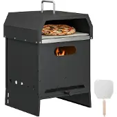 Outsunny PIZZAOFEN aus Metall & Edelstahl Schwarz