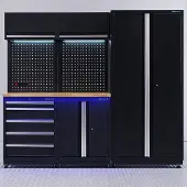 Datona Premium Werkstatteinrichtung Eiche mit Schubladen- und Schrankmodul – 225 cm