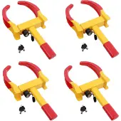 Baumarktplus 4er Set Parkkralle mit Sicherheitsschloss Reifenbreite 17 bis 27,5 cm mit je 2 Schlüsseln