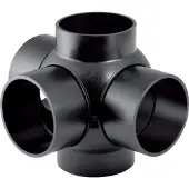 Geberit Pe Dreifach-Kugelabzweig 368605161 DN 125/100, 88,5Grad, Anschlüsse 90Grad, PE-HD