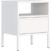 Selsey Nachttisch Velveto 45 cm mit Schublade und Fach Weiß