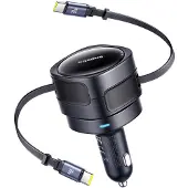 Baseus Enjoyment Max Autoladegerät mit Usb-C+Usb-C Kabeln 60W Schwarz