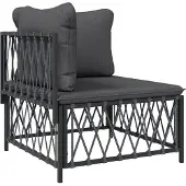 vidaXL 3-tlg. Garten-Lounge-Set mit Kissen Anthrazit Stahl