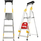 Kadax Alu-Leiter, "Bykle", 139 cm, Leiter mit Handlauf, 4 Stufen