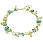 Swarovski Gema Halskette Verschiedene Schliffe Grün Goldlegierungsschicht