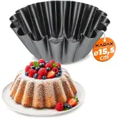 Kadax Gugelhupfform, Kuchenform aus Blech mit Antihaftbeschichtung, Rührkuch