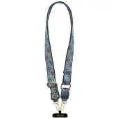 GUESS Universal lanyard CBDY 4G Tether Patch Strass Metal Logo blue