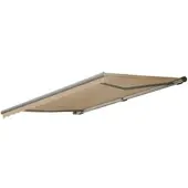 Mendler Elektrische Kassetten-Markise T122, Vollkassette Volant 4x3m Polyester Creme, grau