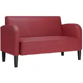vidaXL Zweisitzer-Sofa Weinrot 110 cm Kunstleder