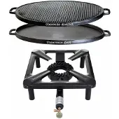 All'Grill Hockerkocher-Set (gross) mit Gusseisengrillplatte Ø 55 cm - ohne Zündsicherung