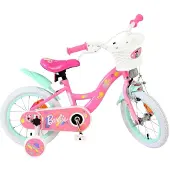 Volare Barbie Kinderfahrrad - Mädchen - 14 Zoll - Rosa