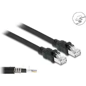 DeLOCK Netzwerkkabel RJ45 Cat.6A F/UTP mit innerem Metallmantel 3 m, 3 m, Cat6a, F/UTP (FTP), RJ-45, RJ-45, Schwarz