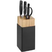 Zwilling Four Star Messerblockset 5-tlg. – Kautschuk-Holz Block Schwarz – Eisgehärtete FRIODUR Küchenmesser inkl. Universalschere