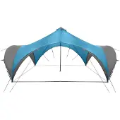vidaXL Party-Zelt mit Dach Blau 600 x 600 x 400 cm Polyester und Stahl
