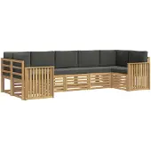 vidaXL Outdoor-Sofagarnitur 7 Stk. Weiß und Anthrazit Polyester