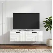 vidaXL Wandmontierter TV-Schrank Hochglanz Weiß 98 x 41 x 30 cm