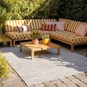 FRAAI In- & Outdoor Teppich - Summer Tile Hellgrau 80x150 cm