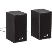 Genius Lautsprecher SP-HF180, 2.0, 6W, schwarz, Lautstärkeregler, Holz, 150Hz-20kHz