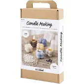 Creativ Company Kreativ Set Kerzengießen, Blasenkerze aus Sojawachs, Beige, Hellblau, Creme