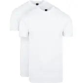 Suitable Obra T-Shirt Hoher Rundhalsausschnitt Weiß 2-Pack