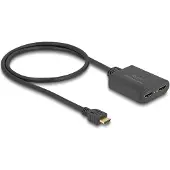 DeLOCK HDMI Splitter 1 x HDMI in zu 2 x HDMI out 4K 60 Hz mit Downscaler