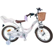 Volare Blossom Kinderfahrrad - Mädchen - 16 Zoll - Weiss - Zwei Handbremsen