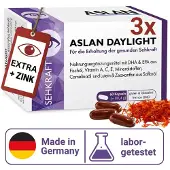 Aslan Augenvitamine-Komplex mit Lutein, Zeaxanthin, DHA & Zink für normale Sehkraft – Daylight 3x60 St Kapseln