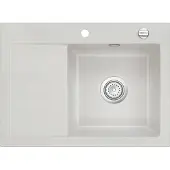 SYSTEMCERAM Flächenbündige Spüle MERA 70 F Alu mit Becken rechts u. Excenterbedienung