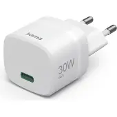 Hama Schnellladegerät GaN, USB-C, PD/Qualcomm, 30 W, Weiß