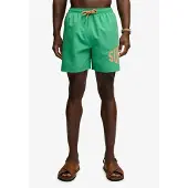 Superdry für Herren. M3010265A Badehose mit grünem Logo-Print (M), Strandbekleidung, Recyceltes Polyester