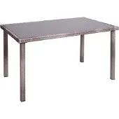 Mendler Poly-Rattan Tisch MCW-G19, Gartentisch Balkontisch, 120x75cm grau-braun