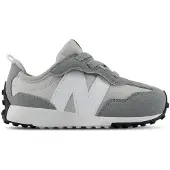New Balance Unisex für Kinder. I327V1_KL Leder-Sneaker 327 New-B Hook & Loop, grau (17), Wohnung, Wildleder, Klettverschluss, Sportlich,
