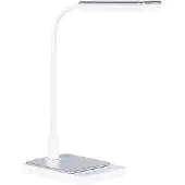 Beliani Schreibtischlampe LED Weiß Kunststoff mit Silikonarm Verstellbar Dimmbar Rechteckig Modern Büro Homeoffice Arbeitszimmer Lernbereich