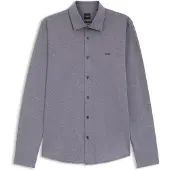BOSS Slim-Fit Hemd aus meliertem Baumwoll-Jersey Grösse L