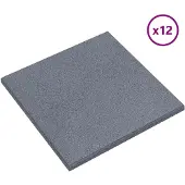 vidaXL Sturzschutzfliesen 12 stk. Grau 50 x 50 cm Gummi