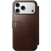 Nomad Apple iPhone 17 Pro Max Hülle - Echtes Leder - - Klapphülle - Braun