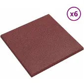 vidaXL Sturzschutzfliesen 24 stk. Rot 50 x 50 cm Gummi