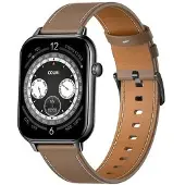 COLMI C28 Smartwatch – Schwarz + braunes Lederarmband