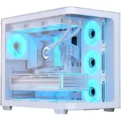 Aerocool P500C, Midi Tower, PC, Weiß, ATX, micro ATX, Mini-ITX, SPCC, Gehärtetes Glas, Gaming