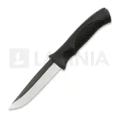 Rokka Korpisoturi Messer, black, leather sheath