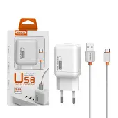Somostel 2A AC-LADEGERÄT + MIKROKABEL WEISS 2100mAh USB-C SMS-A52