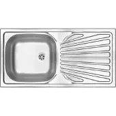 Deante 1-bowl steel sink with drainer