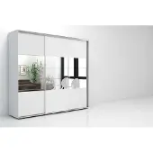 BM-Möbel A26 Kleiderschrank - Weiß - 278 x 62 x 245 cm